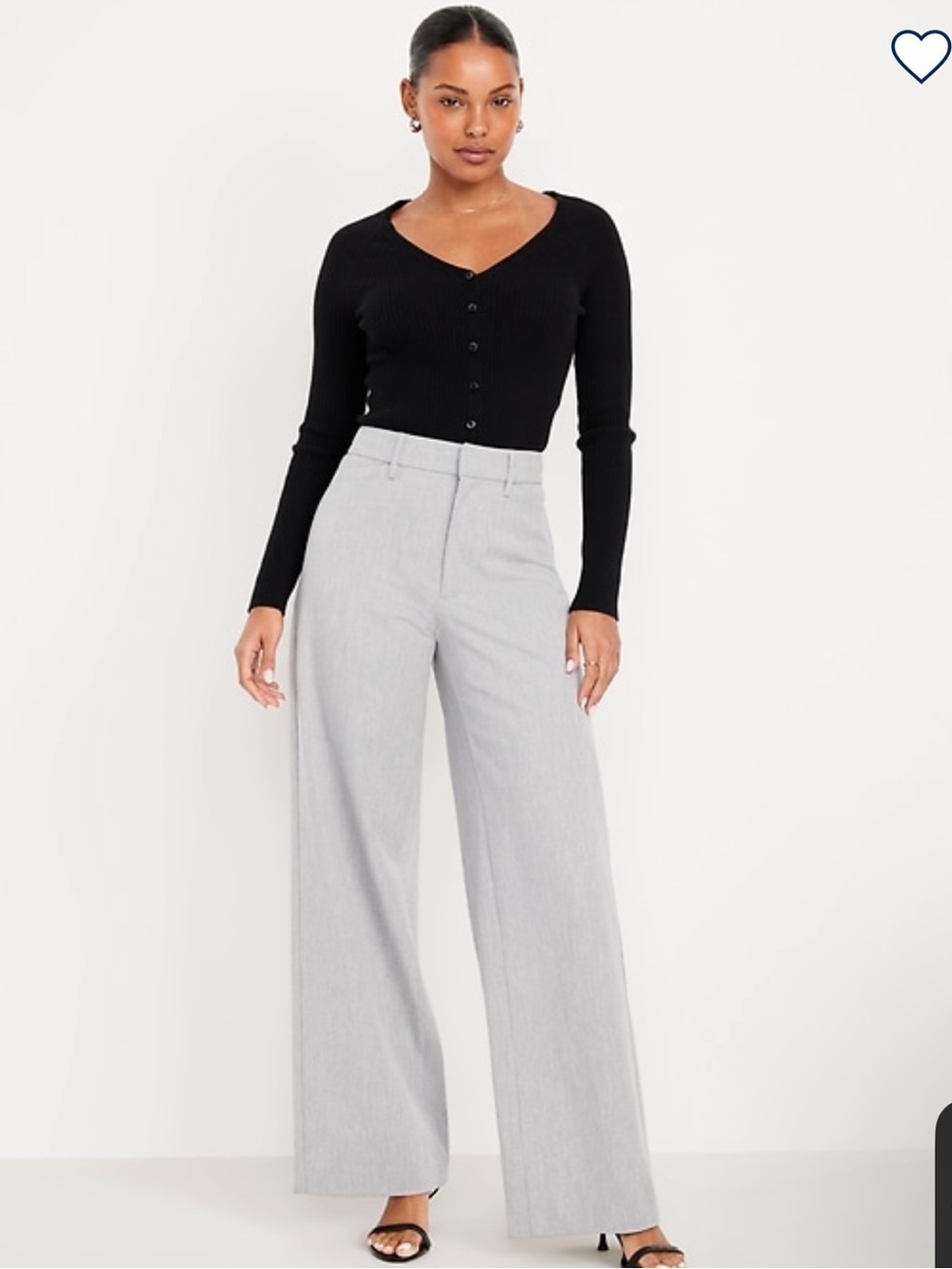 Women’s Old Navy Wide Leg High-Waist Pants in Light Gray size 2 Tall